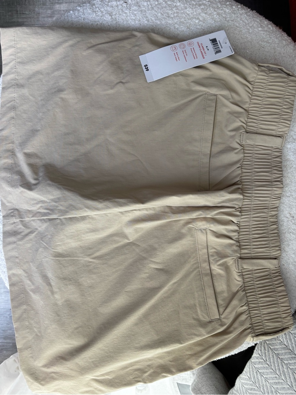 Joe Fresh Women's Tan Elastic-Waist Skort with Welt Pockets